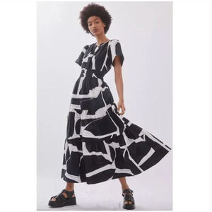 Anthropologie The Somerset Maxi Dress XS NEW with Tags Black White